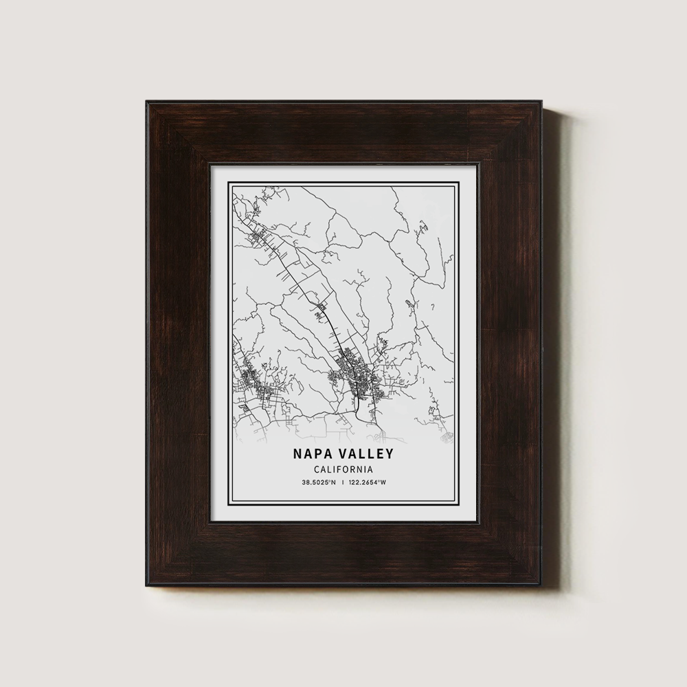 Minimalist Napa Valley Map Line Art Print