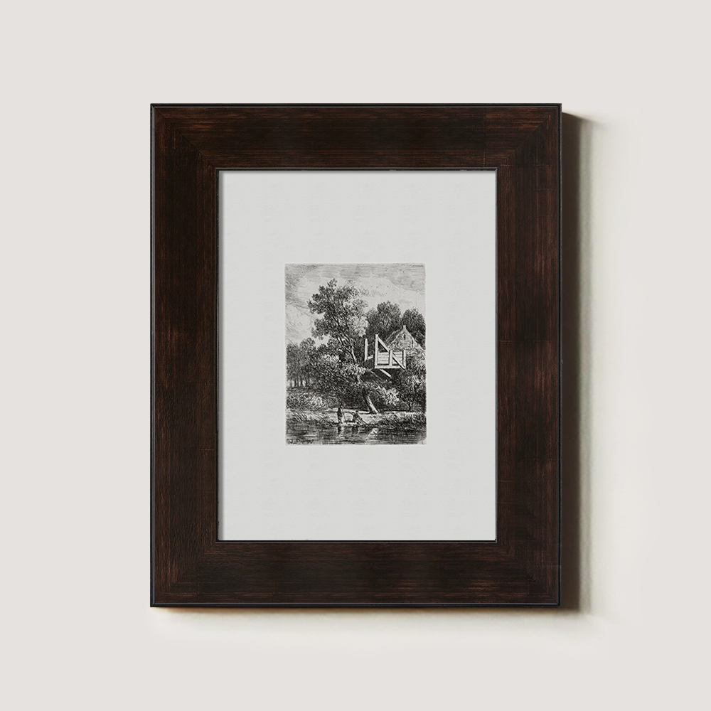 Riverside Cottage Haven Etching Reverie