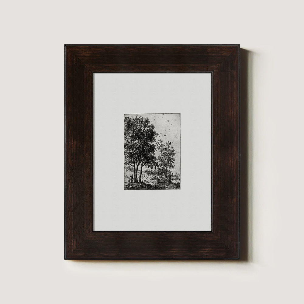 Verdant Tree Cluster Etching Reverie