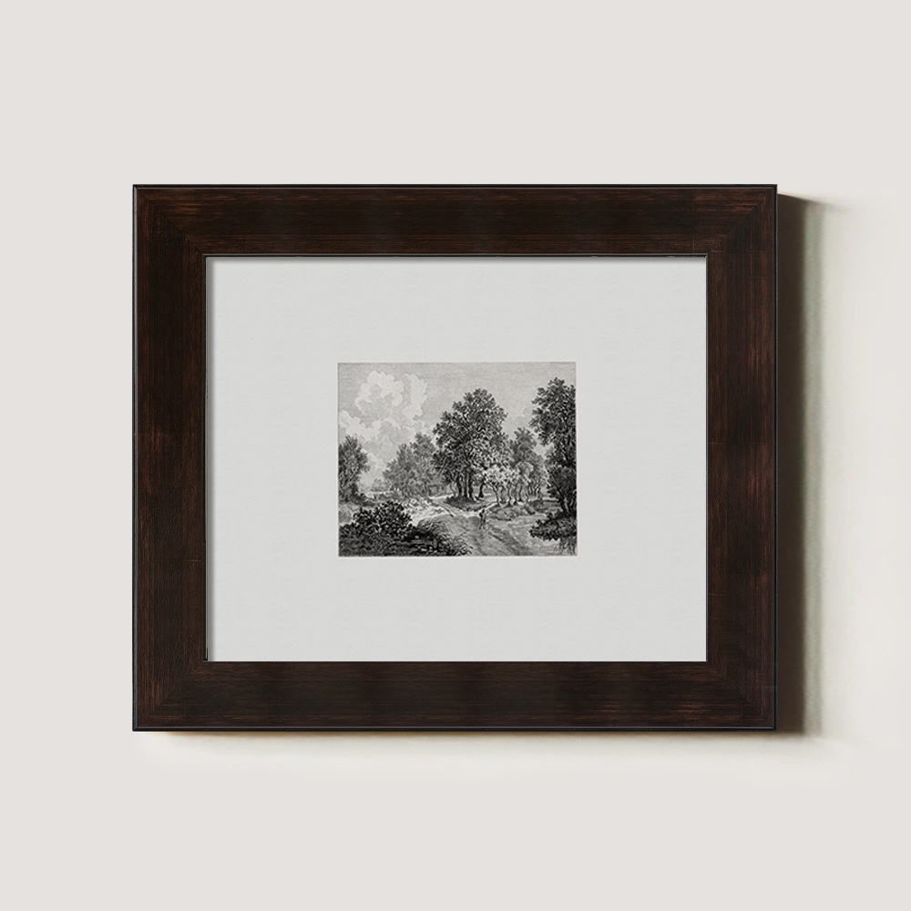 Misty Woodland Glade Etching Reverie