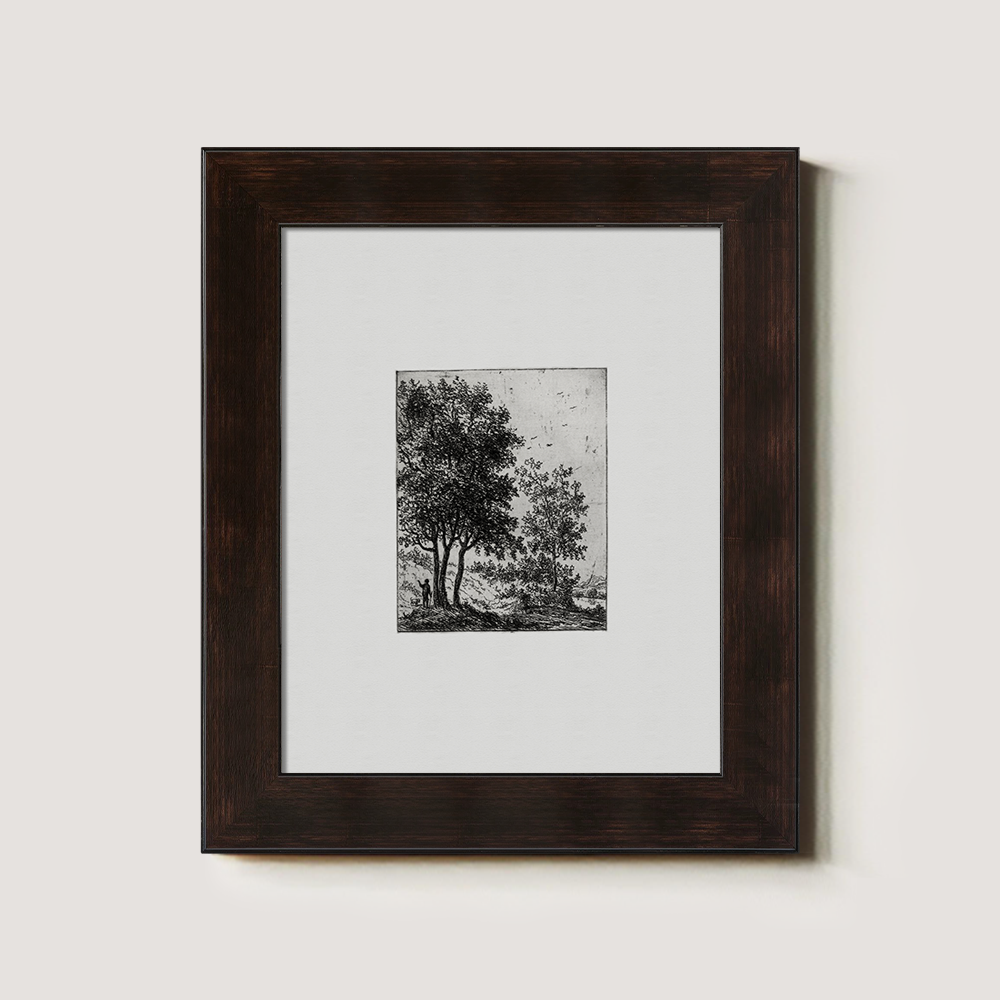 Verdant Tree Cluster Etching Reverie