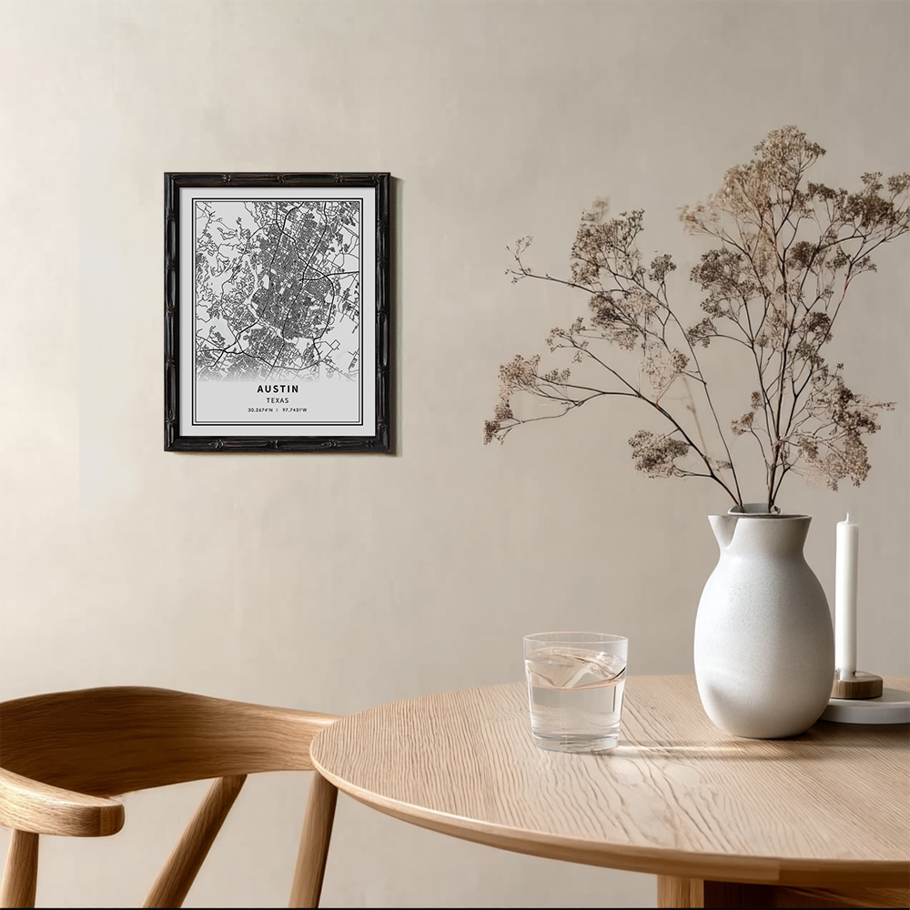 Minimalist Austin City Map Line Art Print