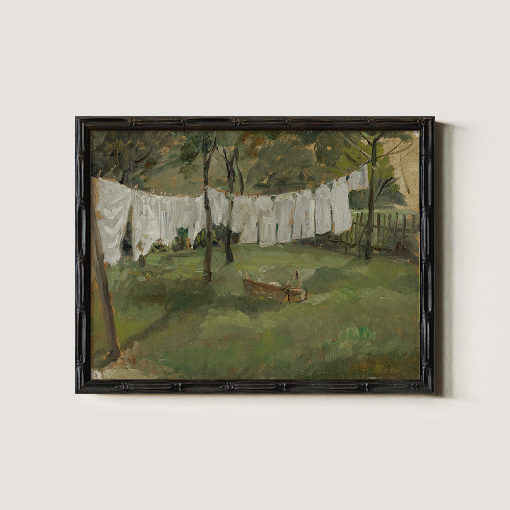 Tranquil Garden Laundry Day with Billowing Linens