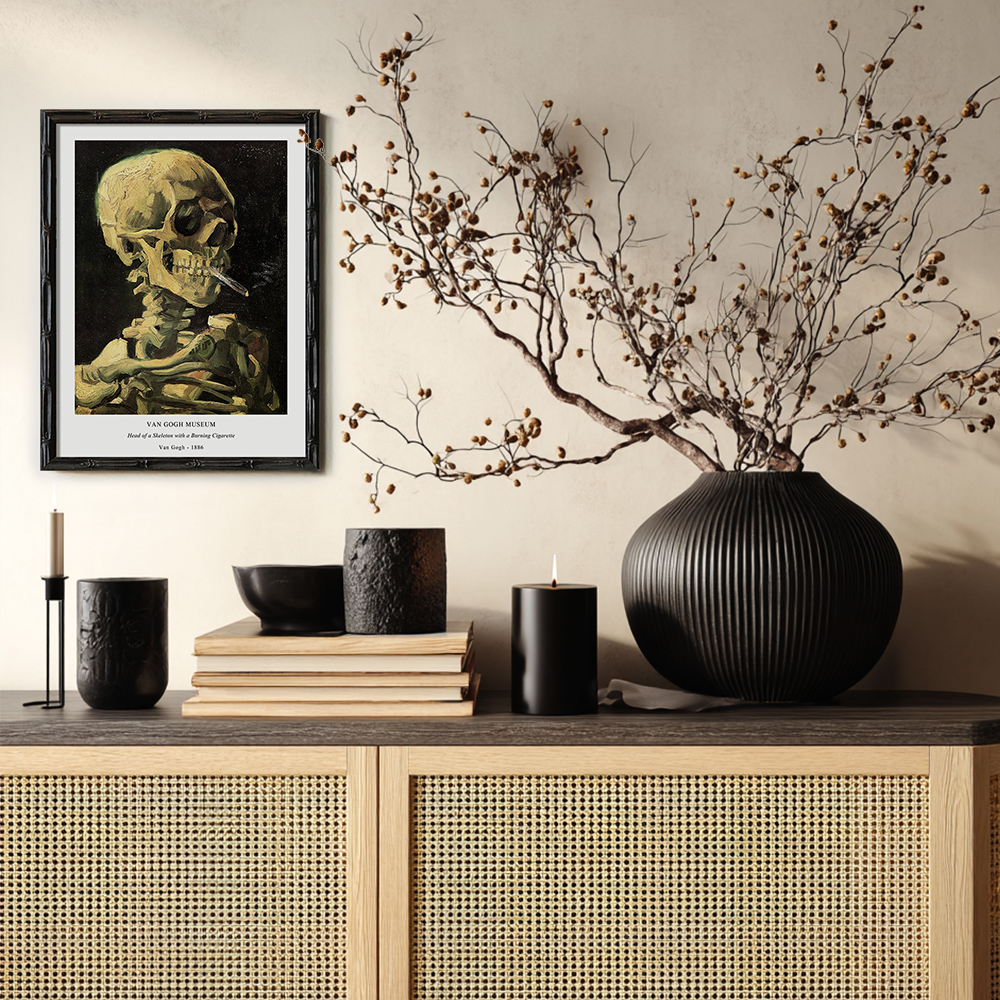 Smoldering Skull Nocturne Post-Impressionist Reverie