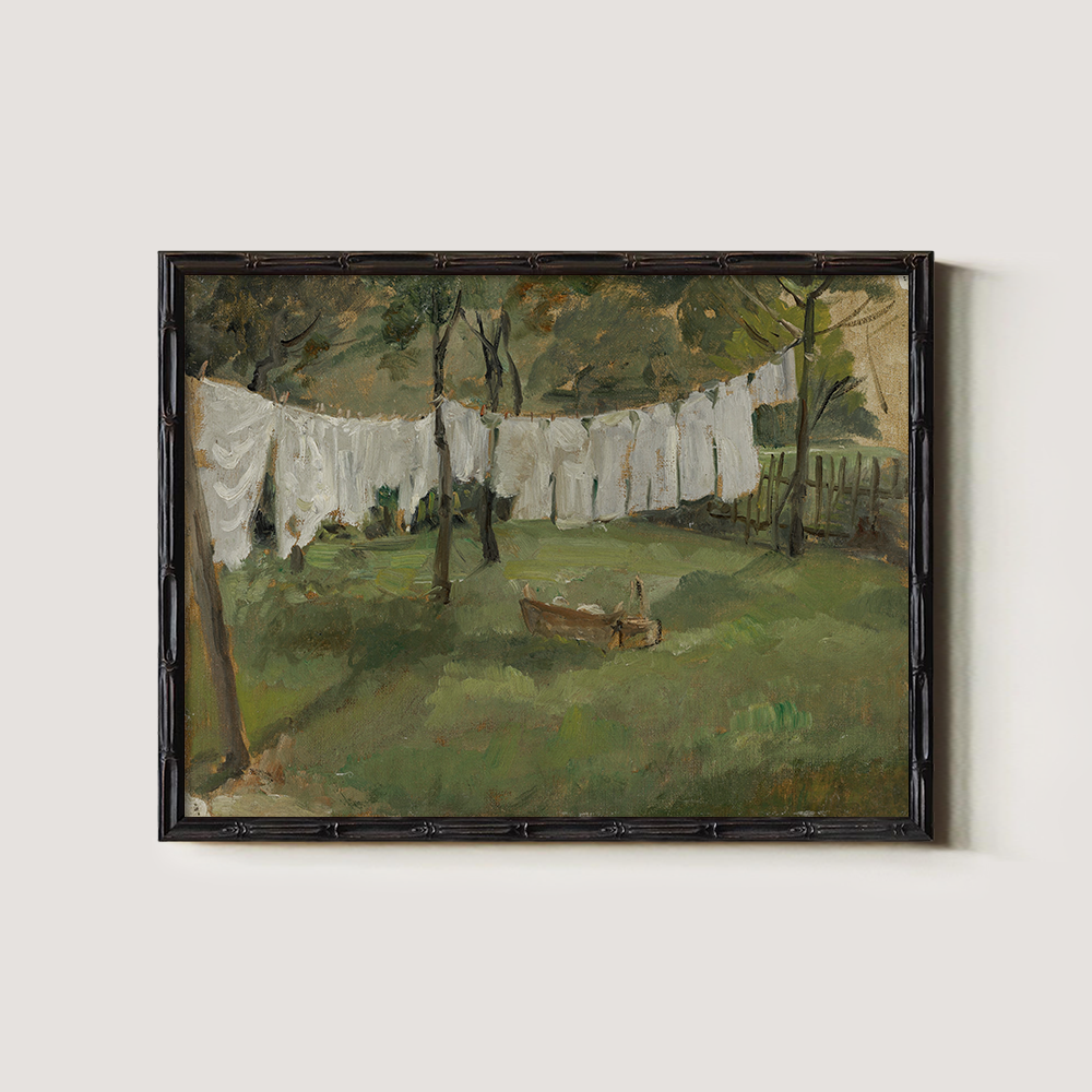 Tranquil Garden Laundry Day with Billowing Linens