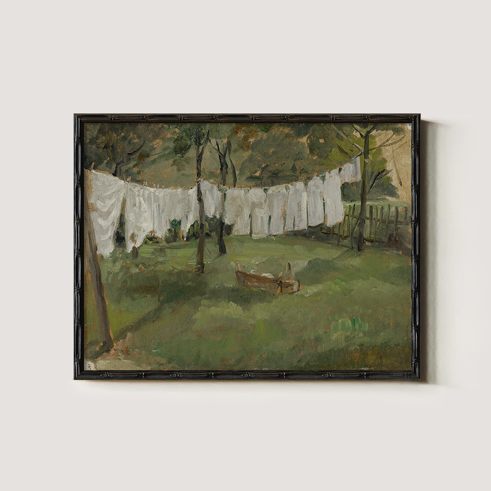Tranquil Garden Laundry Day with Billowing Linens