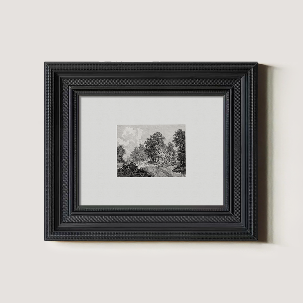 Misty Woodland Glade Etching Reverie