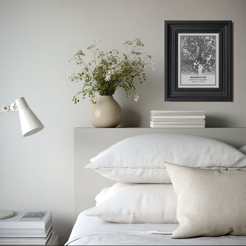 Minimalist Washington D.C. City Map Line Art Print