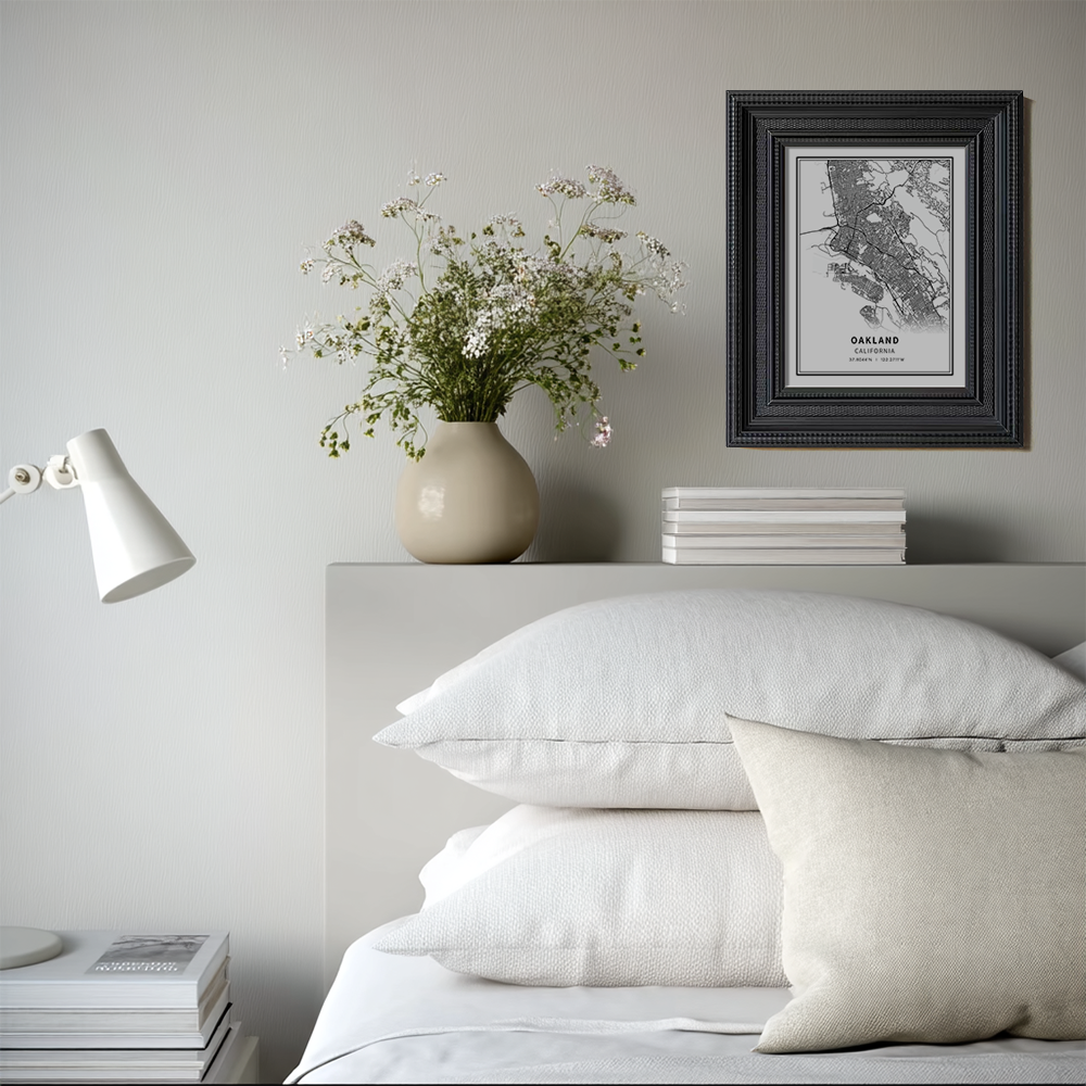 Minimalist Oakland City Map Line Art Print