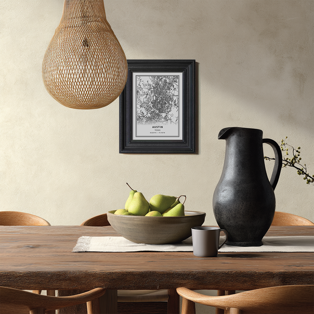 Minimalist Austin City Map Line Art Print