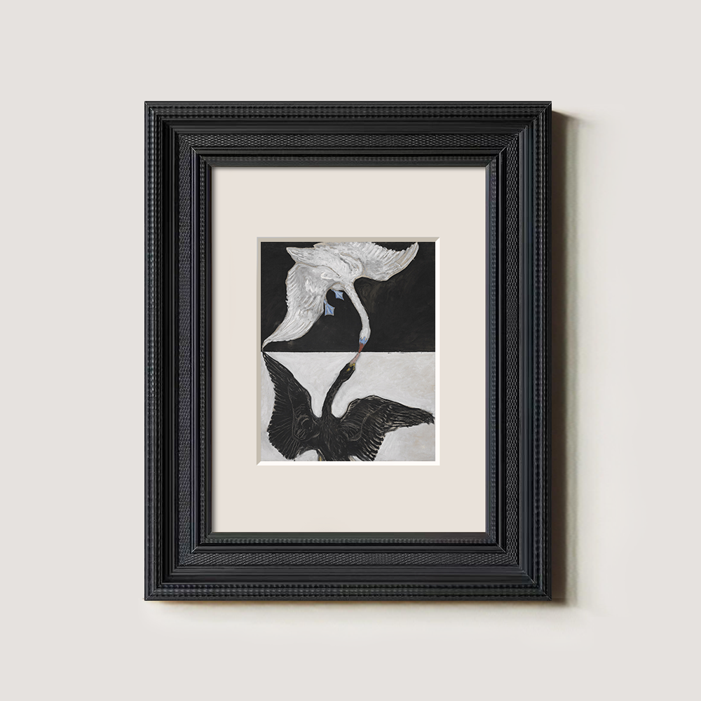 Yin-Yang Swan Embrace Watercolor Duality