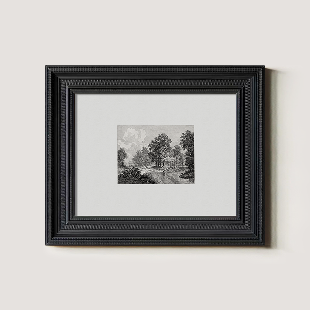 Misty Woodland Glade Etching Reverie