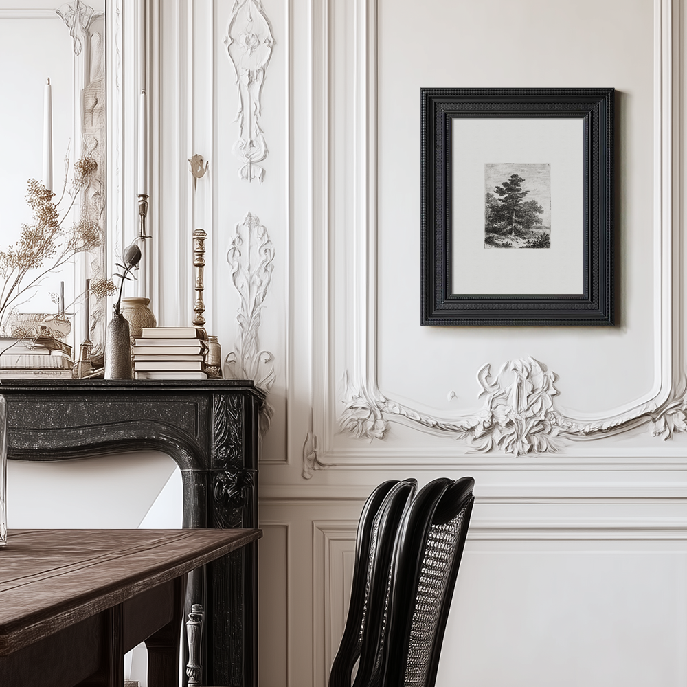 Solitary Pine Sentinel Etching Reverie