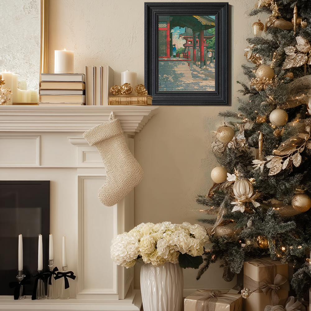 Temple Steps in Spring Bloom