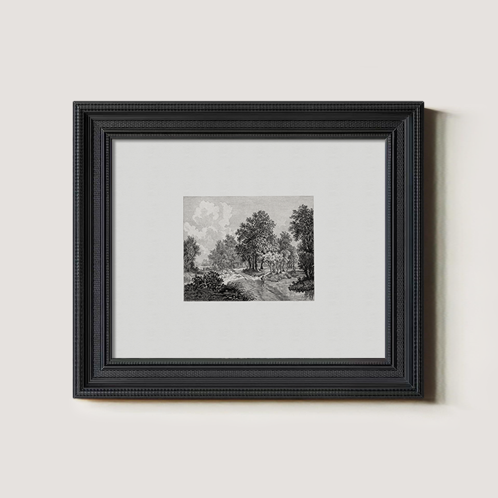 Misty Woodland Glade Etching Reverie