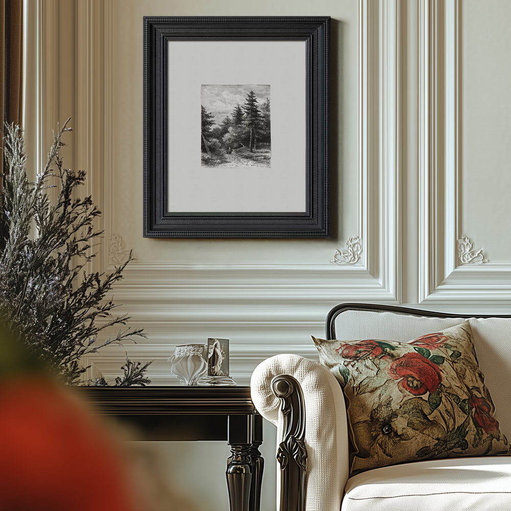 Enshrouded Pine Thicket Etching Reverie 1216-1620-1824