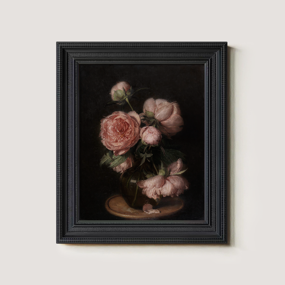Lush Pink Peony Arrangement in Emerald Vase