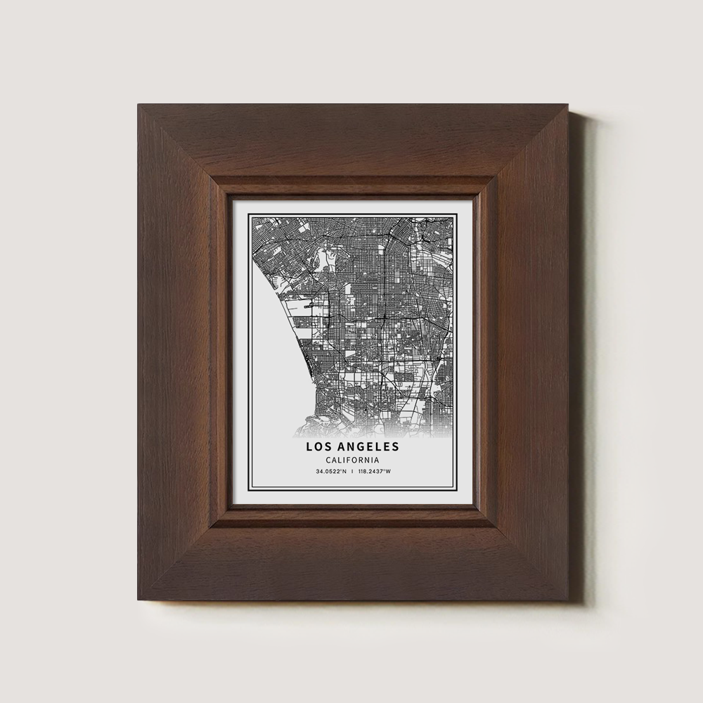 Minimalist Los Angeles City Map Line Art Print