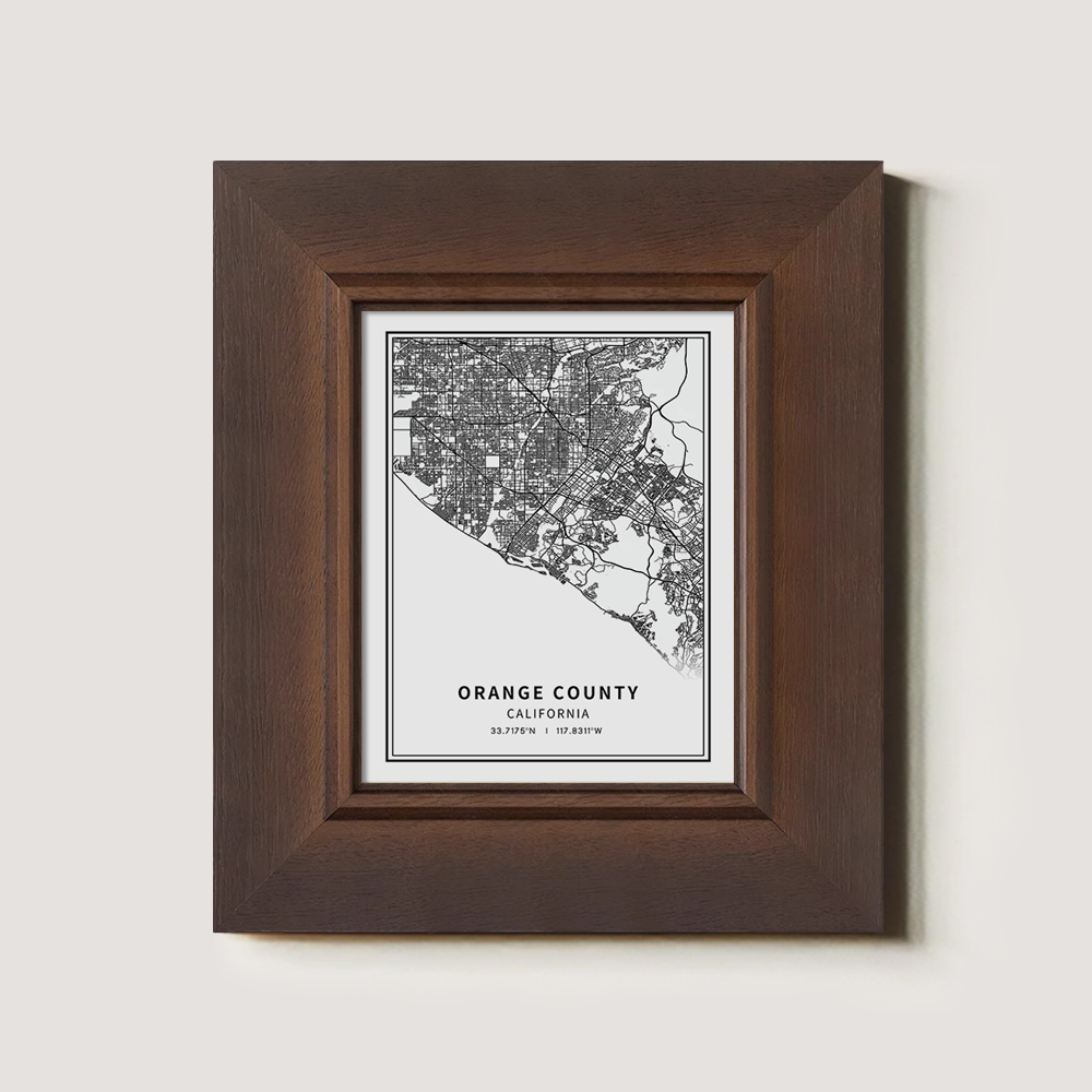 Minimalist Orange County Map Line Art Print