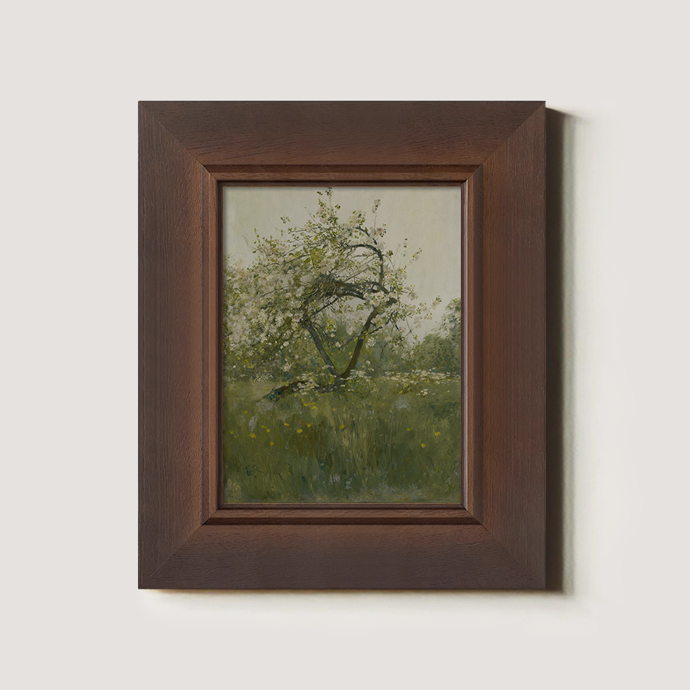 Blossoming Spring Tree in Verdant Meadow