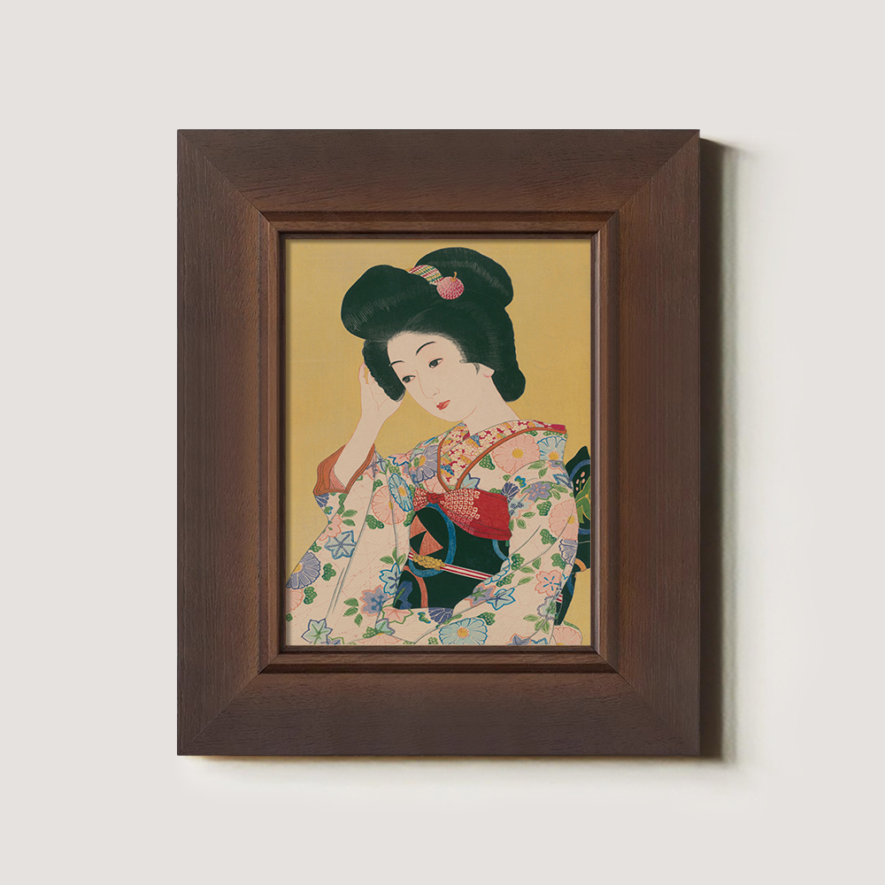 Kimono Beauty in Contemplation - Bijin-ga Print