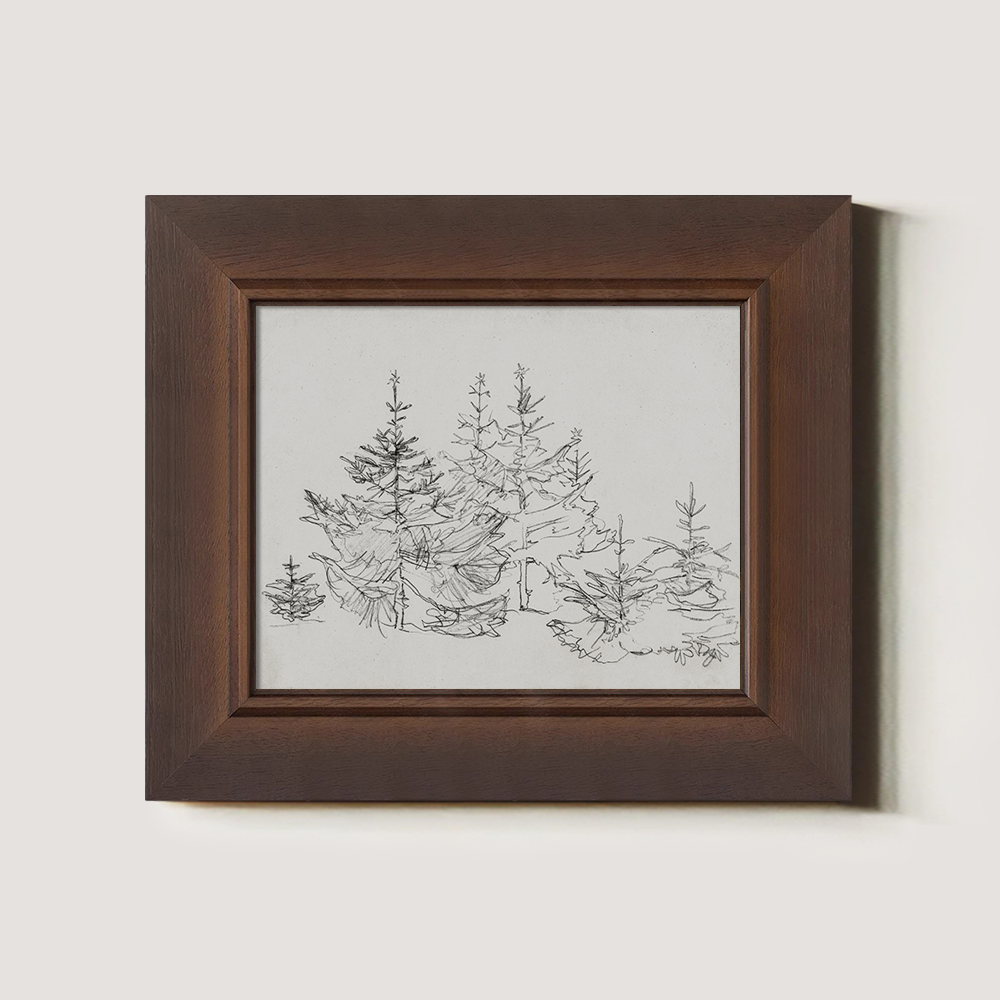 Whispering Fir Grove Ink Silhouette