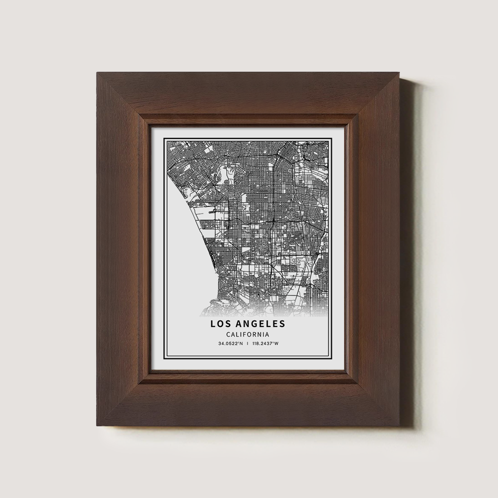 Minimalist Los Angeles City Map Line Art Print