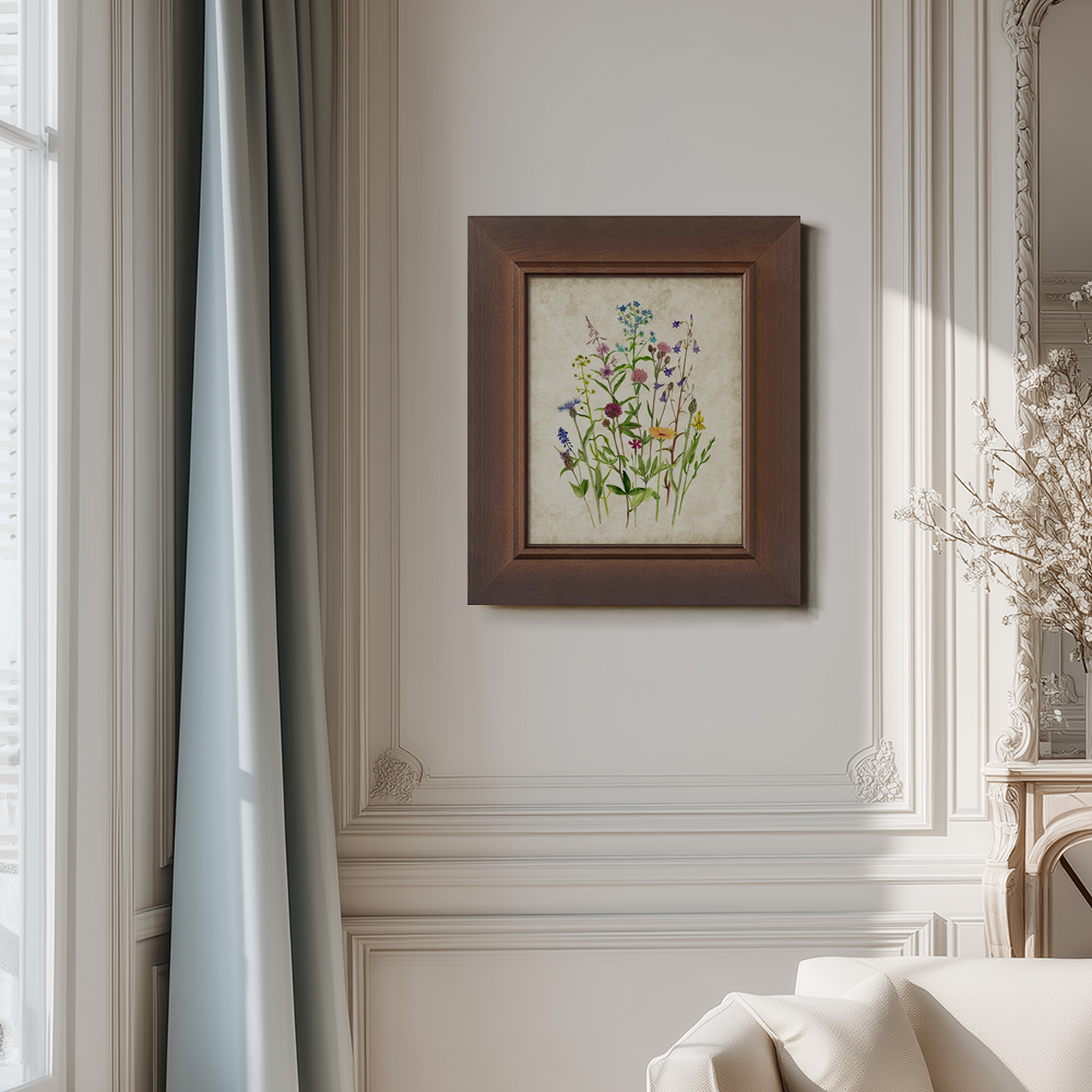 Vibrant Meadow Wildflowers Watercolor Bouquet