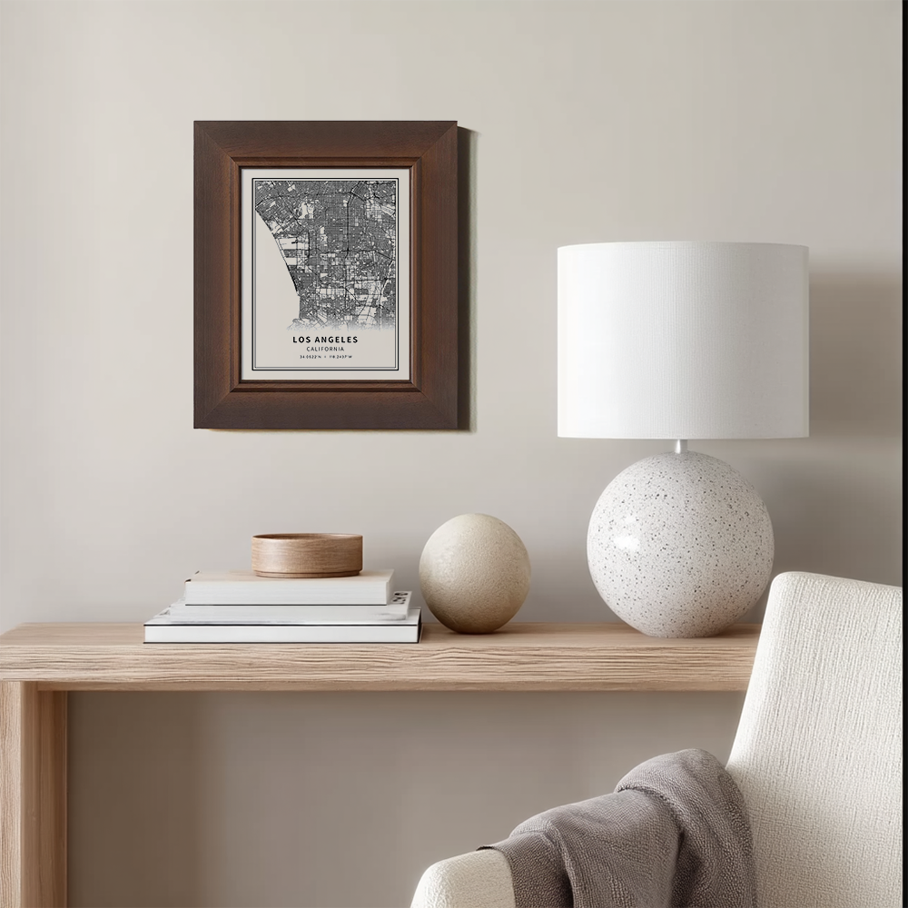 Minimalist Los Angeles City Map Line Art Print