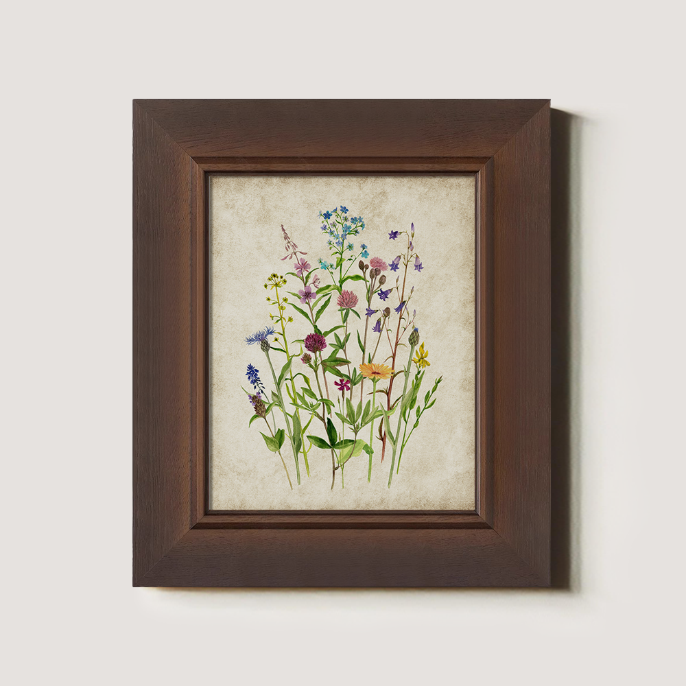 Vibrant Meadow Wildflowers Watercolor Bouquet