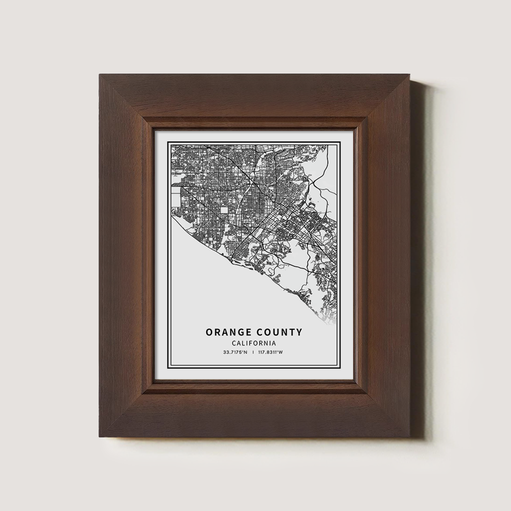 Minimalist Orange County Map Line Art Print