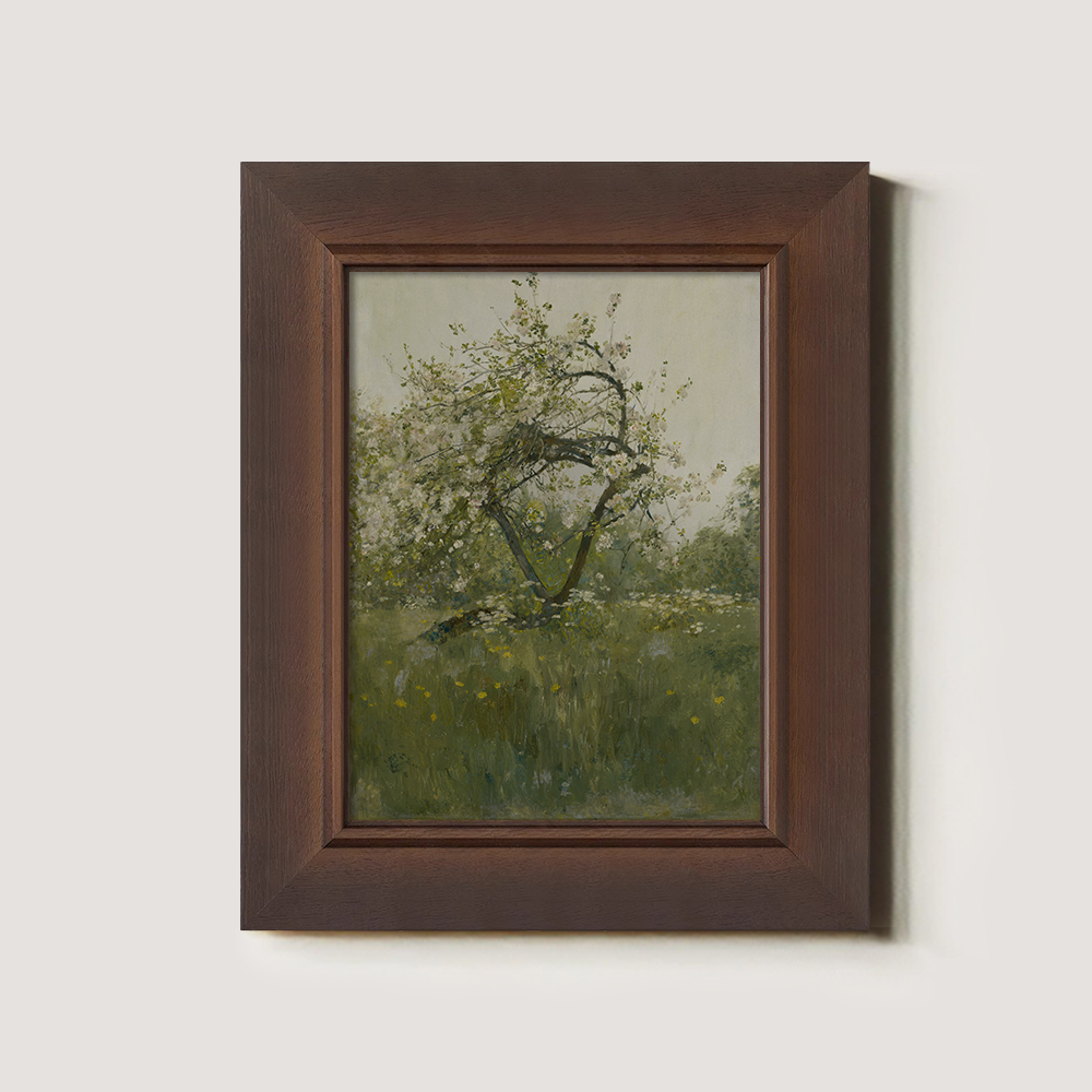 Blossoming Spring Tree in Verdant Meadow