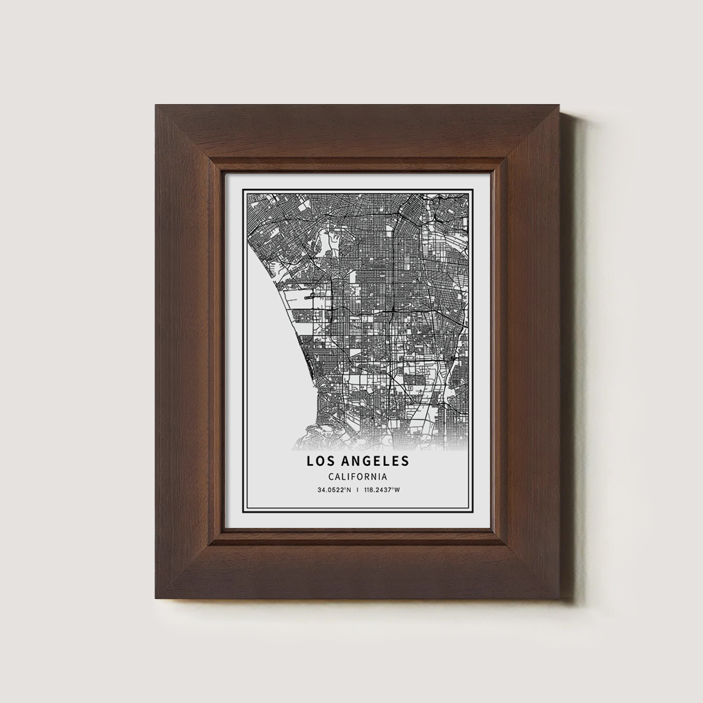 Minimalist Los Angeles City Map Line Art Print