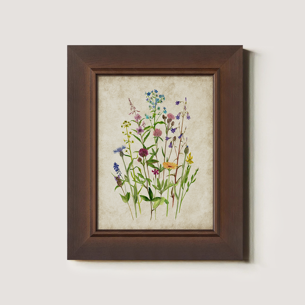 Vibrant Meadow Wildflowers Watercolor Bouquet