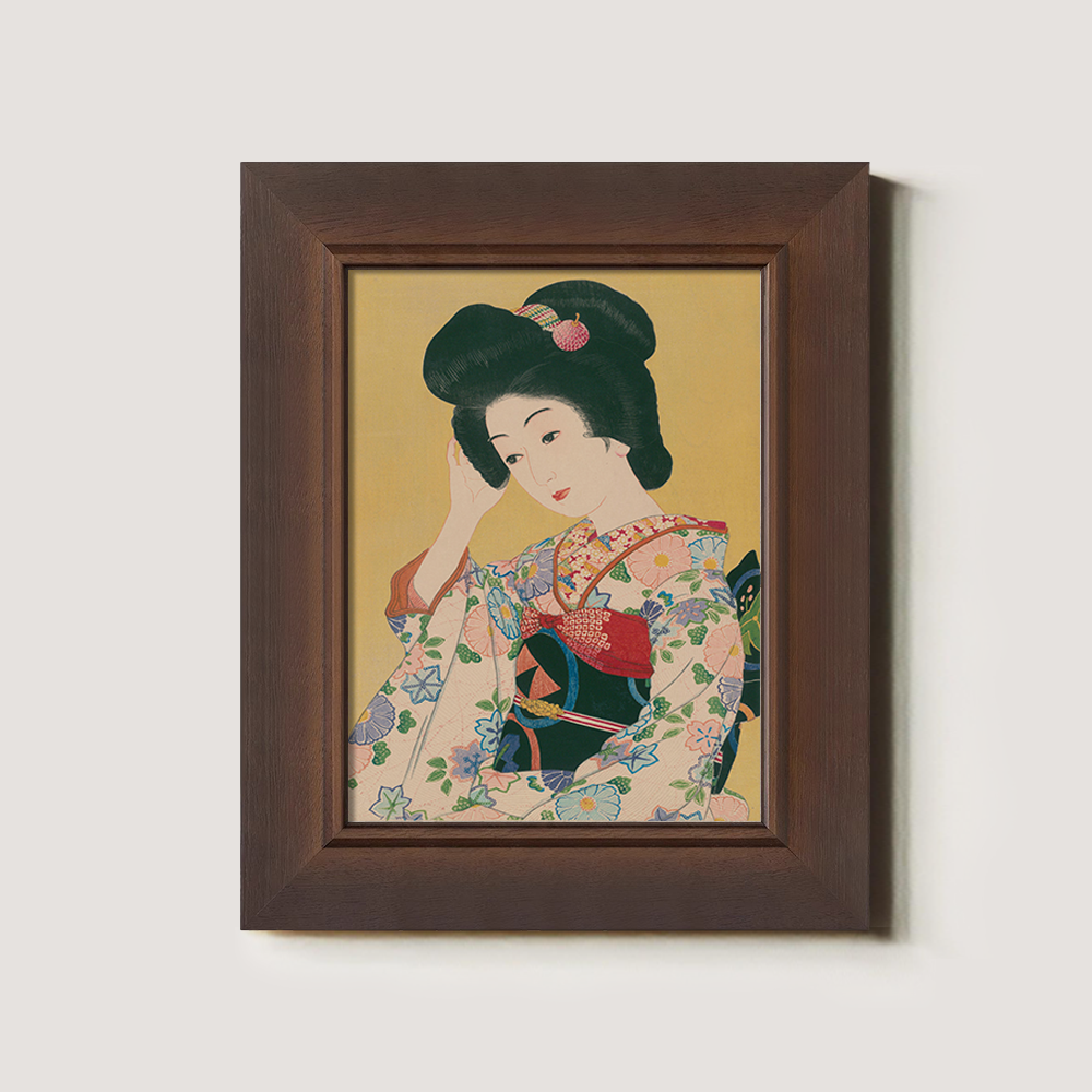 Kimono Beauty in Contemplation - Bijin-ga Print