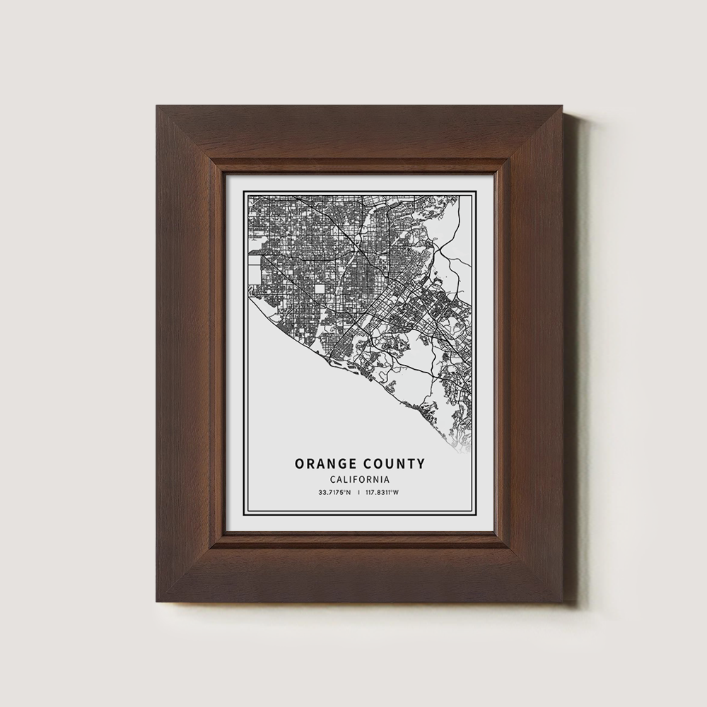 Minimalist Orange County Map Line Art Print