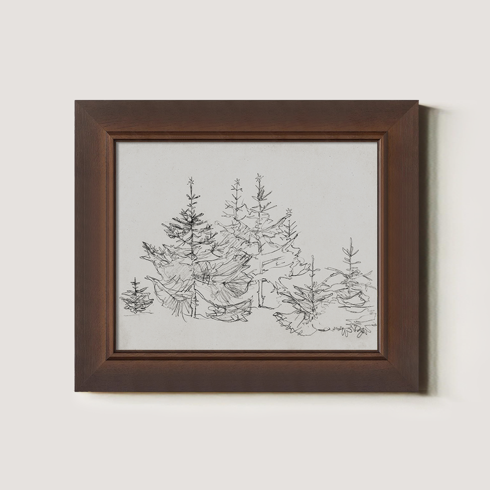 Whispering Fir Grove Ink Silhouette