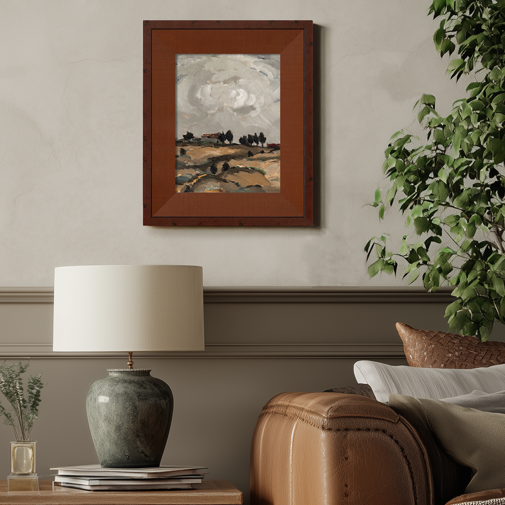Abstract Neutral-Toned Landscape Art on a Hillside