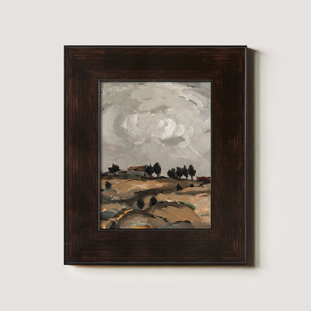 Abstract Neutral-Toned Landscape Art on a Hillside
