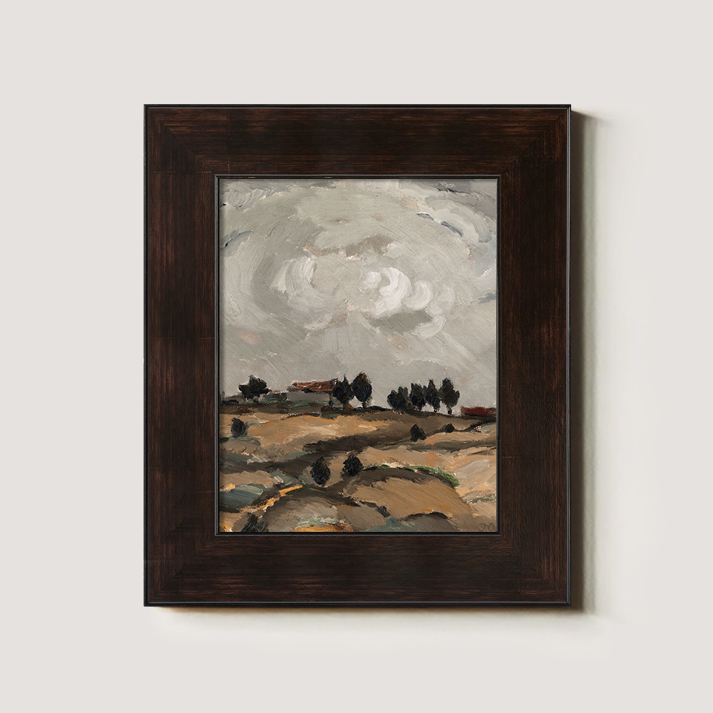 Abstract Neutral-Toned Landscape Art on a Hillside