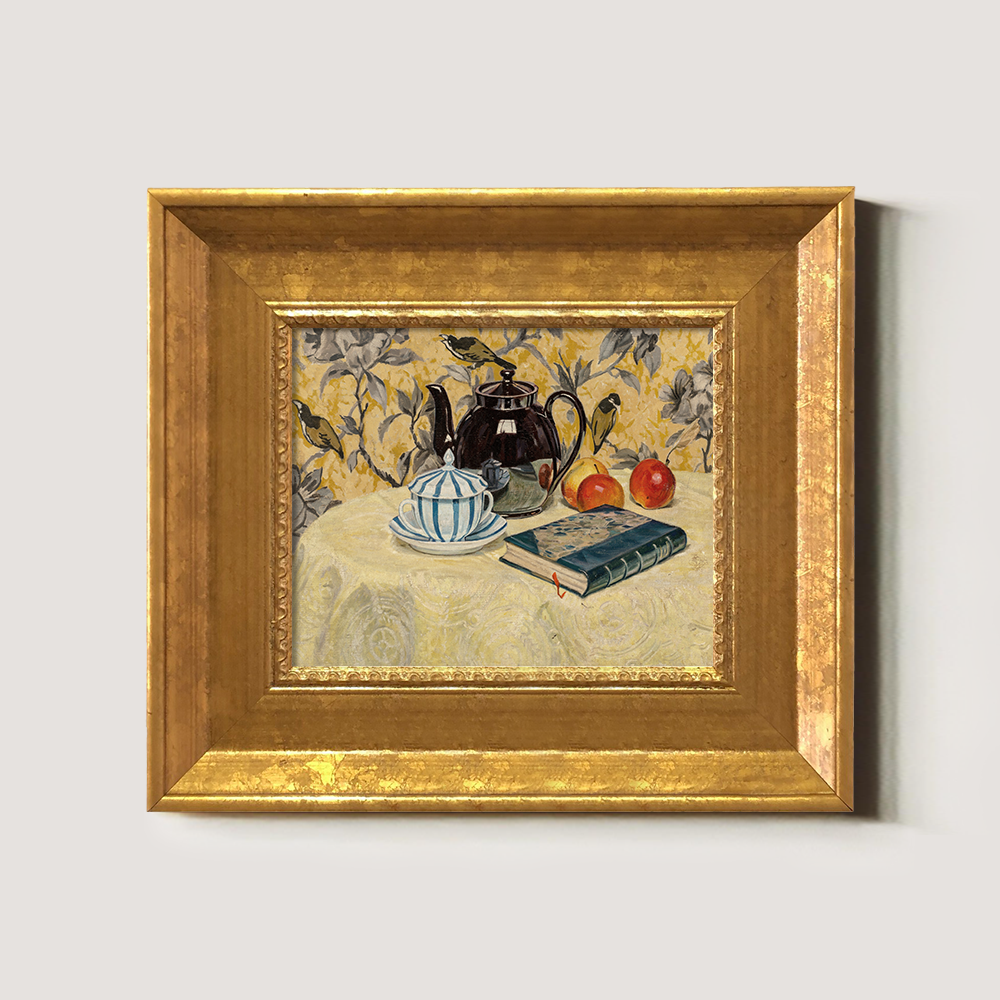 Whimsical Tea Repose Watercolor Still Life