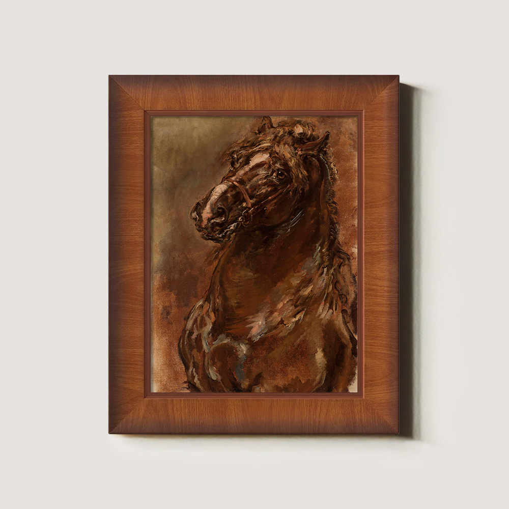 Majestic Stallion Gaze Watercolor Portrait
