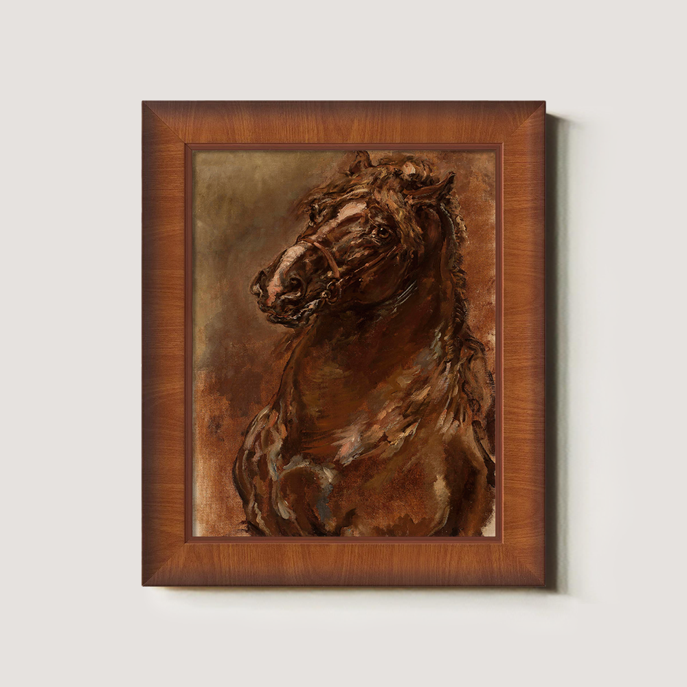 Majestic Stallion Gaze Watercolor Portrait
