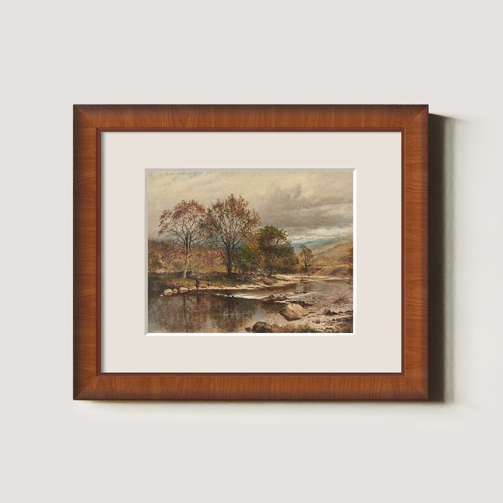 Autumn Suburban Lake View, Vintage Style