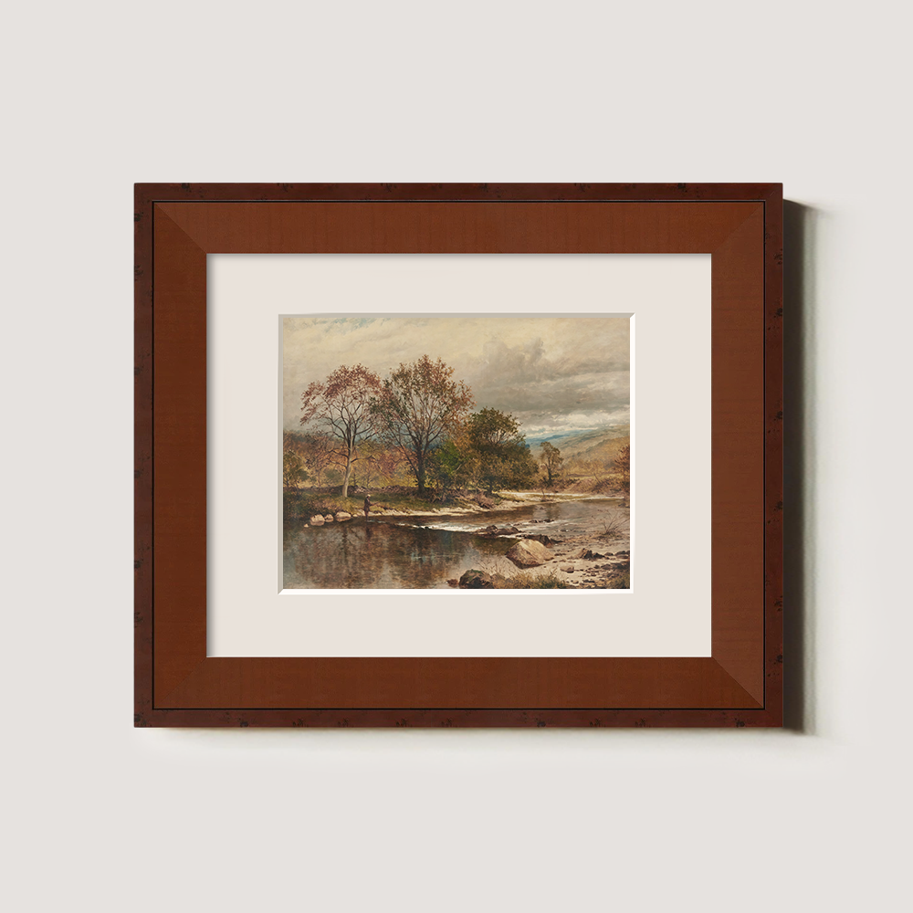 Autumn Suburban Lake View, Vintage Style