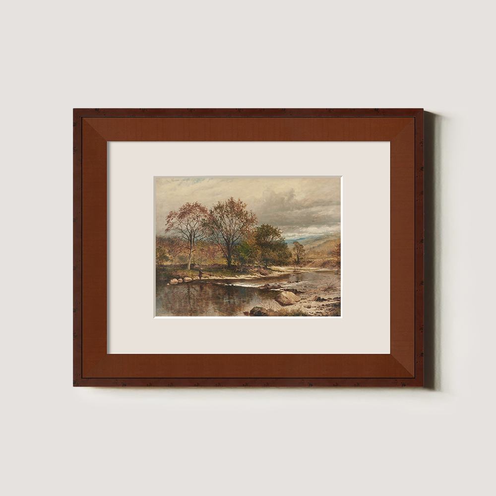Autumn Suburban Lake View, Vintage Style