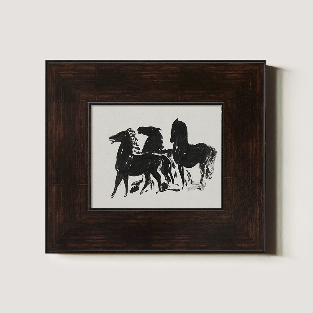 Horse Sketch Black and White Art