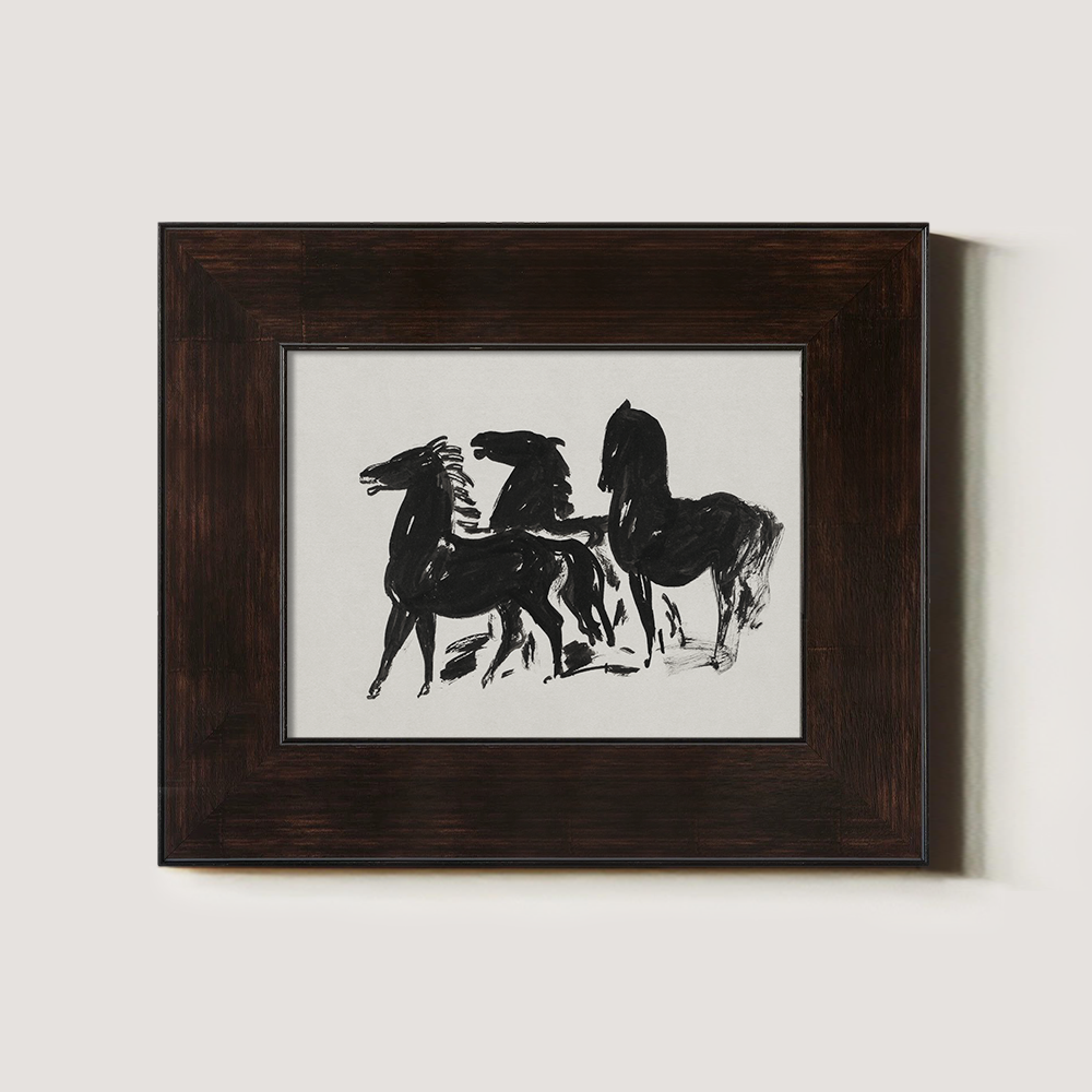Horse Sketch Black and White Art