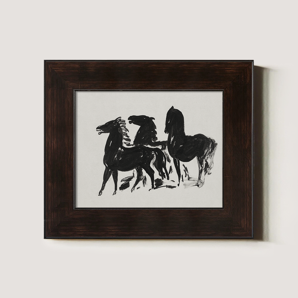 Horse Sketch Black and White Art