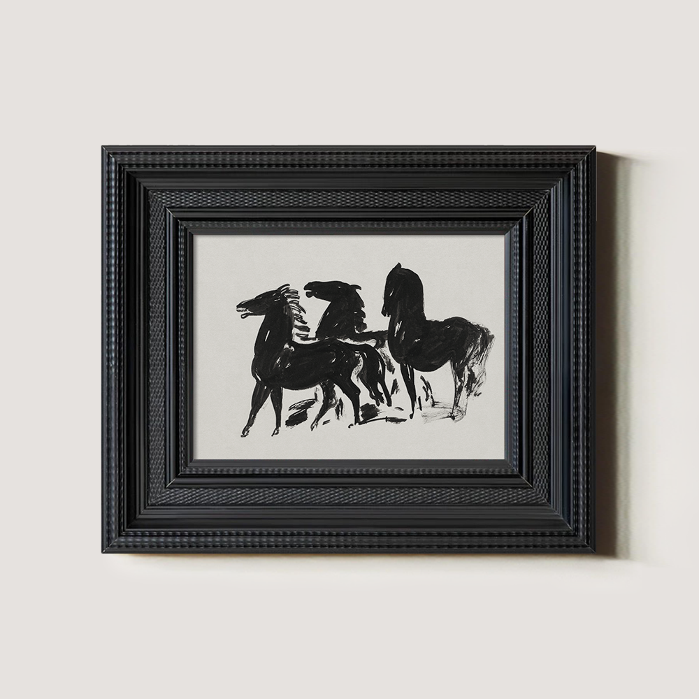 Horse Sketch Black and White Art